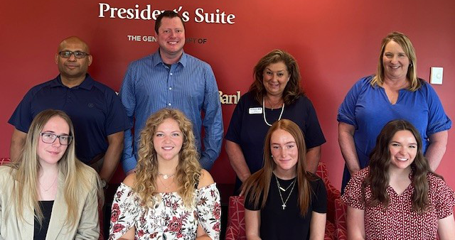 Photo of scholarship recipients with Anthem representatives and faculty