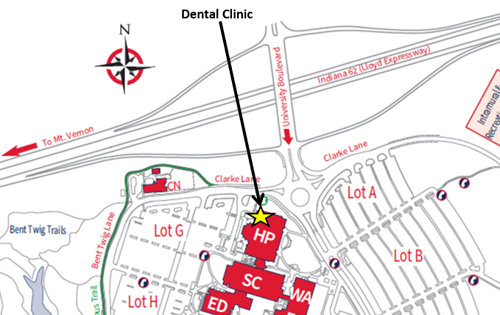map of parking lot behind Health Professions Center