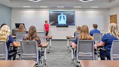 Faculty teaching in the radiology classroom