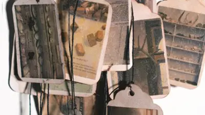 Exhibition postcard for "Nature Morte" by Betsy Stirratt