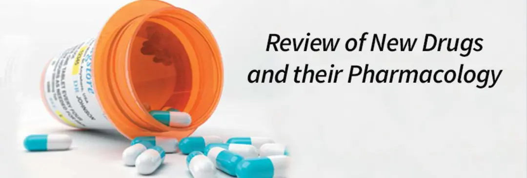 Pharmacology header with photo of pill bottle and tablets