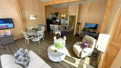 Photo of inside of the Minka House