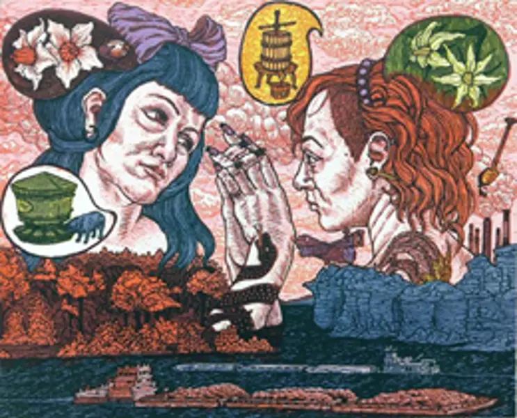 Transferal of Energy, Brett Anderson, color relief print, 2013