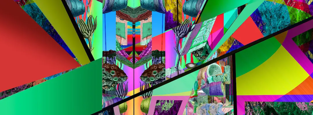 Brightly colored abstract painting