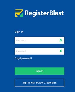 RegisterBlast testing center registration page image