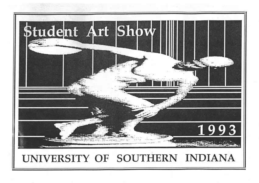 USI Student Art Show 1993 postcard, art by Rick W. Bagby II