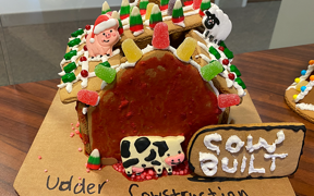 farm-themed gingerbread house