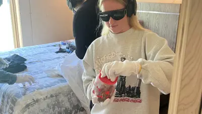 Students in a Dementia Live simulation