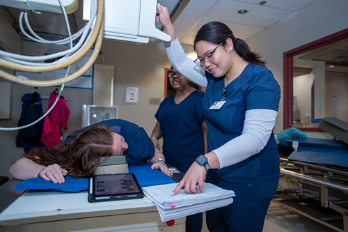 photo of students in radiology lab