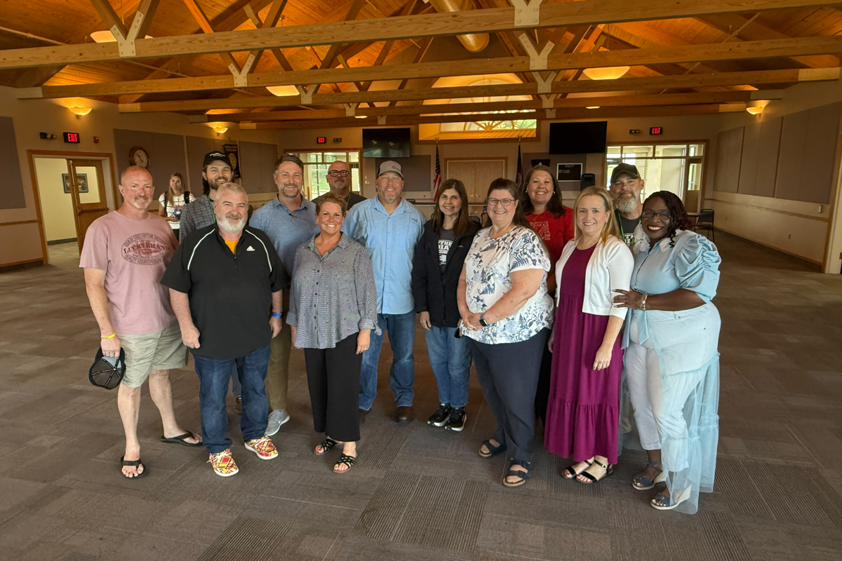 Teachers pose for a photo at the conclusion of the Grow Southwest Indiana Teacher Manufacturing Bootcamp on June 8.