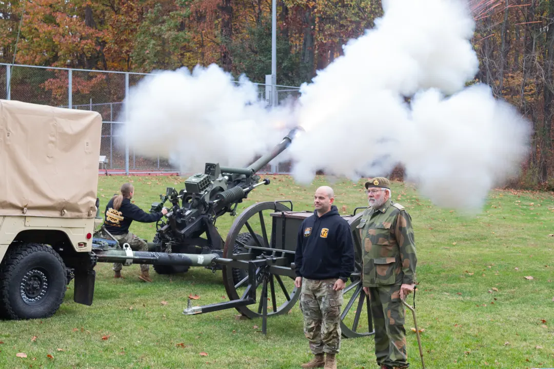 General and ROTC with Cannon Picture