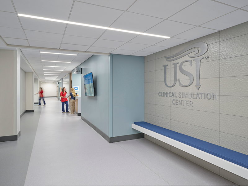 Hallway of clinical simulation center