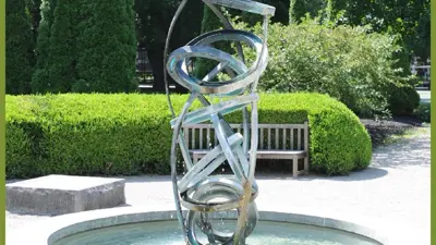 Public art in New Harmony by Don Gummer, "Fountain of Commitment"