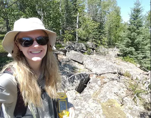 Environmental science graduate Rachel Bacher in the Black Hills of South Dakota