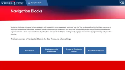 Screenshot of the Navigation blocks in use