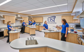 Teaching kitchen on the lower level of HP Center