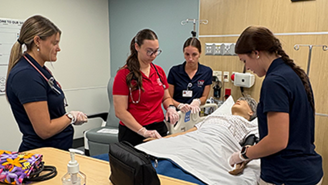 Students working in Simulation Center