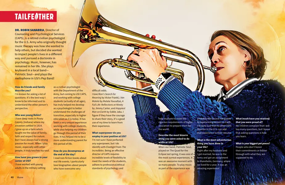 Magazine spread featuring Robin Sanabria
