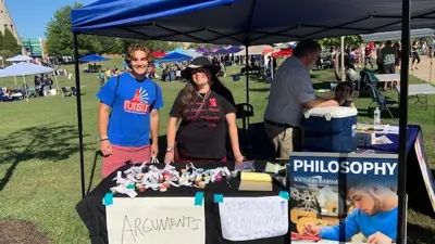 Philosophy Club members table at the Student Involvement Fair
