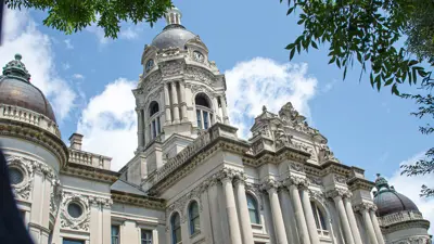 Exterior view of the historic Vanderburgh County Courthouse