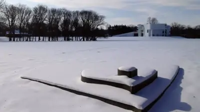 Public art in New Harmony by Eames Demetrios, "A Healing Palindrome"