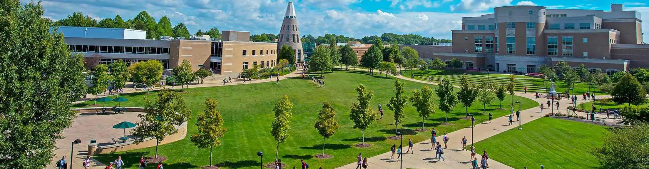 The Quad from the third floor of the Business and Engineering Center