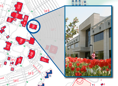 Location of Orr Center on campus map of University of Southern Indiana