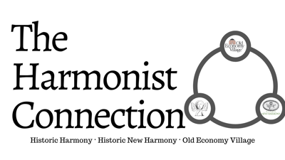 The Harmonist Connection logo - Historic Harmony, Historic New Harmony, Old Economy Village