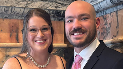 Photo of Kate Lax Watkins and her husband