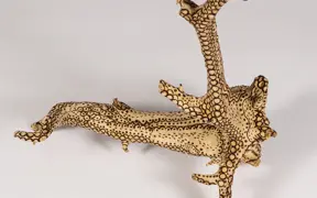 tattooed wood art piece