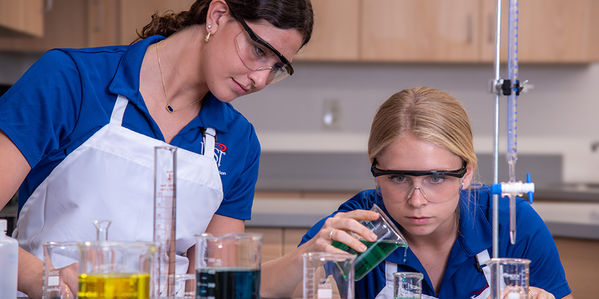 Students doing food science experiment