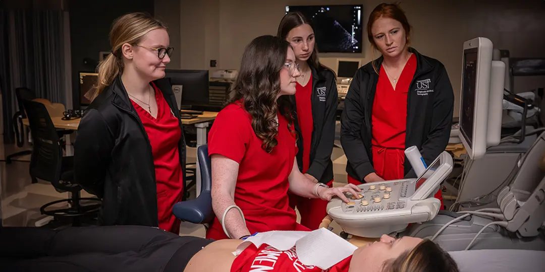 Students in the sonography lab