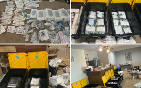 Collage of photos showing all the supplies that were packed for the Helping Babies Breathe program