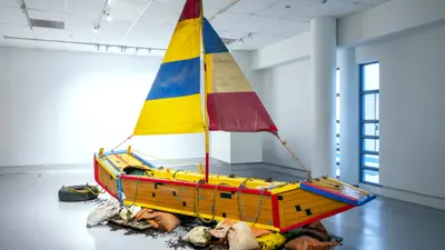 Sculpture of a ship by Aaron S. Coleman from "Delicate and Filled with Dynamite"