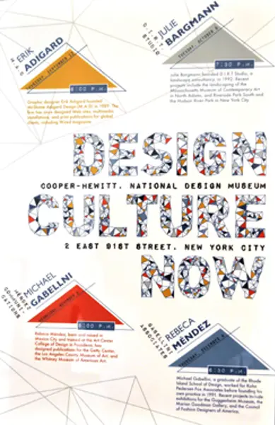 Erin Hicks Design Culture Now poster Digital print. Graphic Design Merit Award
