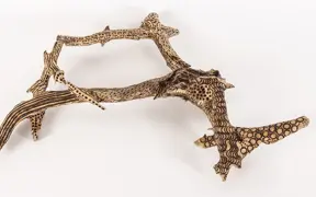 tattooed wood art piece
