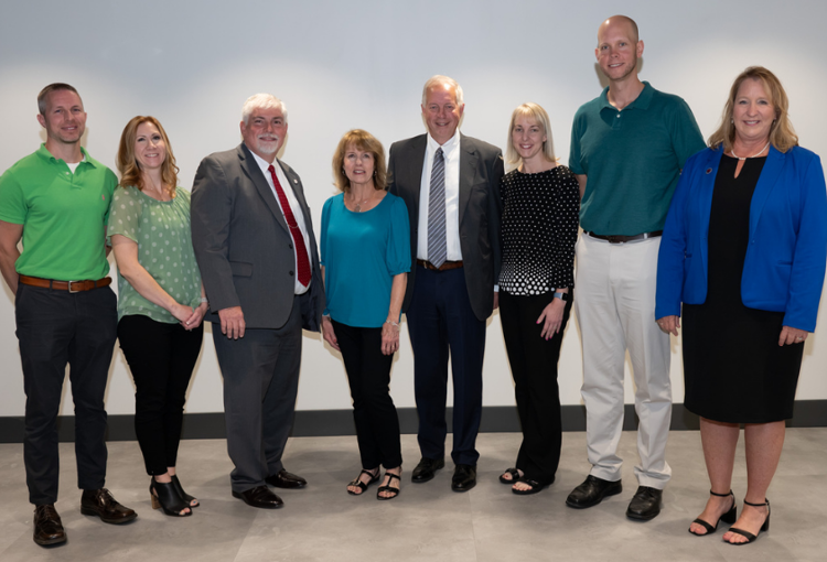 Group photo marking the naming of the USI College of Nursing and Health Professions for the Kinney Family following a $6 million leadership gift.