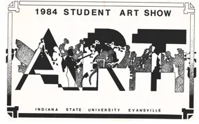 1984 ISUE Student Art Show postcard, art by Tammy Weiss