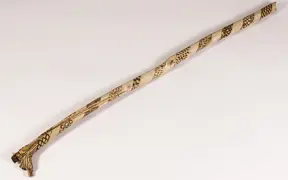 tattooed wood art piece