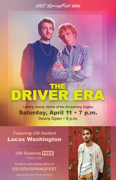USI Springfest poster featuring The Driver Era as main performers