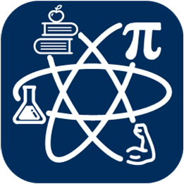 Graphic logo depicting STEM and education disciplines
