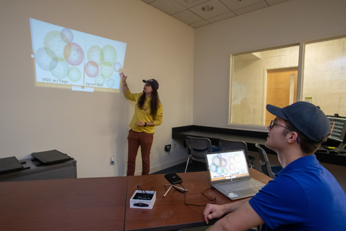 Students do work in the Textual Analytics and Publishing Lab