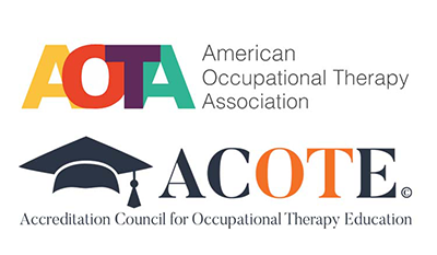 Accredication for Occupational Therapy Education (ACOTE) and American Occupational Therapy Association (AOTA) logos