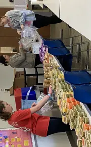 Photo of students sorting food