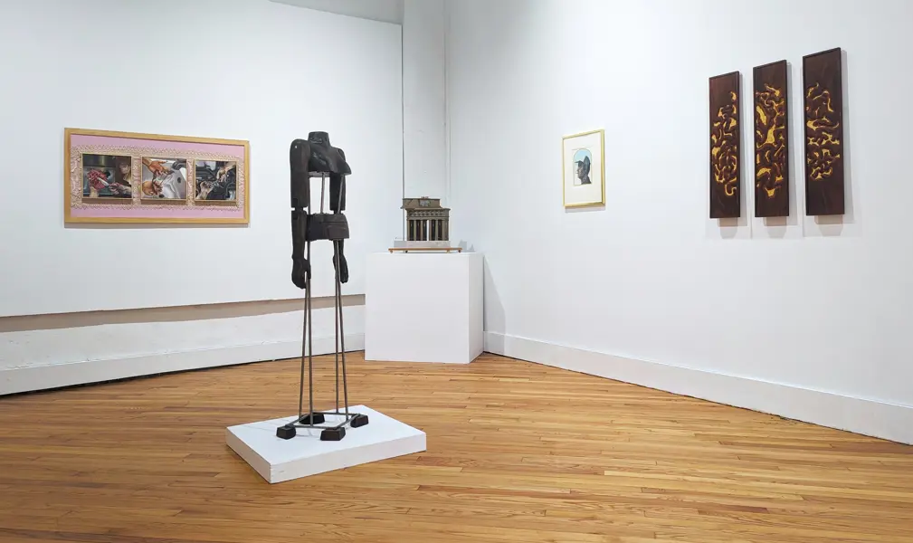 Gallery view of Sanders Spotlight exhibition with artworks
