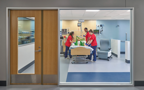 from hallway looking in to the simulation room
