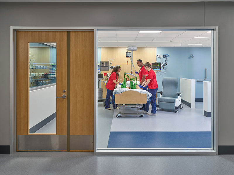 from hallway looking in to the simulation room