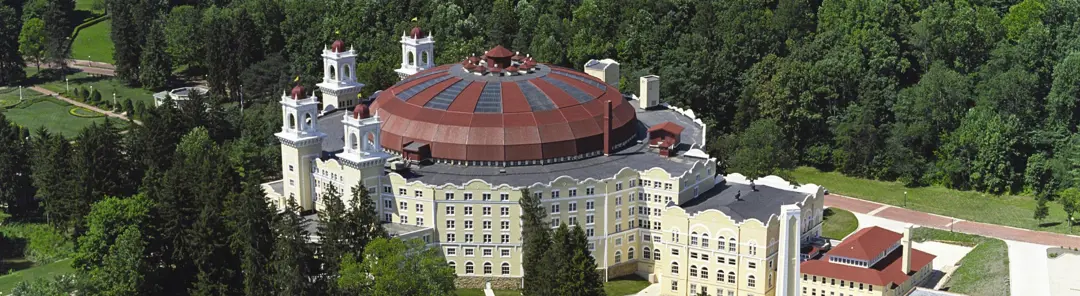 Aerial view of the West Baden Springs Hotel near French Lick, Indiana