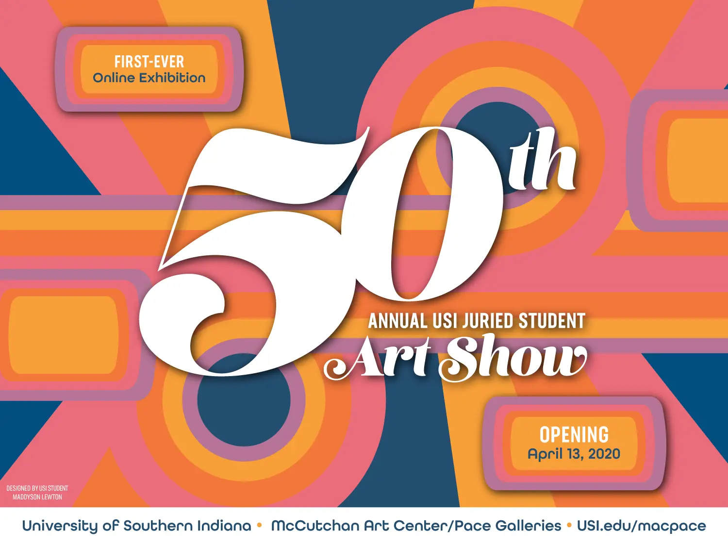 Poster for 50th Annual USI Juried Art Show, the first ever online exhibition