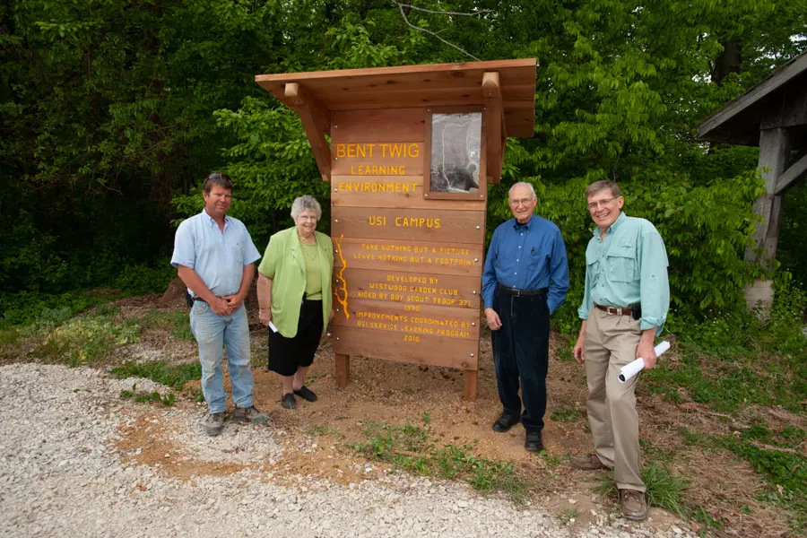 The ribbon cutting of the refreshed Bent Twig Trails. 